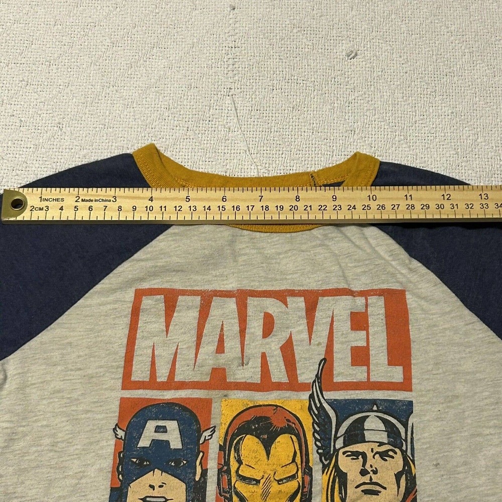 Marvel Superhereos Boys Size 8 Gray T-shirt Capt. America, Iron man, Thor - Picture 4 of 11